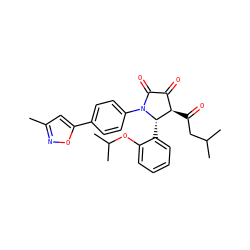 Cc1cc(-c2ccc(N3C(=O)C(=O)[C@@H](C(=O)CC(C)C)[C@@H]3c3ccccc3OC(C)C)cc2)on1 ZINC000169695970