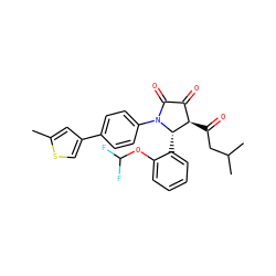 Cc1cc(-c2ccc(N3C(=O)C(=O)[C@@H](C(=O)CC(C)C)[C@@H]3c3ccccc3OC(F)F)cc2)cs1 ZINC000169695998
