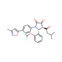 Cc1cc(-c2ccc(N3C(=O)C(=O)[C@@H](C(=O)CC(C)C)[C@@H]3c3ccccc3OC(F)F)cc2)on1 ZINC000169695862