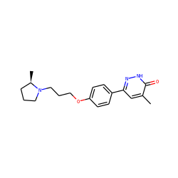 Cc1cc(-c2ccc(OCCCN3CCC[C@H]3C)cc2)n[nH]c1=O ZINC000072118455
