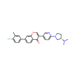 Cc1cc(-c2ccc3c(=O)c(-c4ccc(N5CC[C@H](N(C)C)C5)nc4)coc3c2)ccc1Cl ZINC000036351606