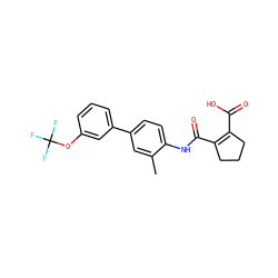 Cc1cc(-c2cccc(OC(F)(F)F)c2)ccc1NC(=O)C1=C(C(=O)O)CCC1 ZINC000013534150