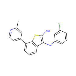 Cc1cc(-c2cccc3c(Nc4cccc(Cl)c4)c(N)sc23)ccn1 ZINC000222827508
