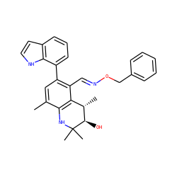 Cc1cc(-c2cccc3cc[nH]c23)c(/C=N/OCc2ccccc2)c2c1NC(C)(C)[C@H](O)[C@H]2C ZINC000066077744