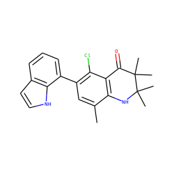 Cc1cc(-c2cccc3cc[nH]c23)c(Cl)c2c1NC(C)(C)C(C)(C)C2=O ZINC000066251046