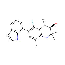 Cc1cc(-c2cccc3cc[nH]c23)c(F)c2c1NC(C)(C)[C@H](O)[C@H]2C ZINC000066076089