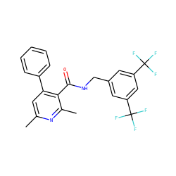 Cc1cc(-c2ccccc2)c(C(=O)NCc2cc(C(F)(F)F)cc(C(F)(F)F)c2)c(C)n1 ZINC000071317303