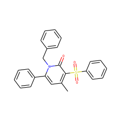 Cc1cc(-c2ccccc2)n(Cc2ccccc2)c(=O)c1S(=O)(=O)c1ccccc1 ZINC000004090569