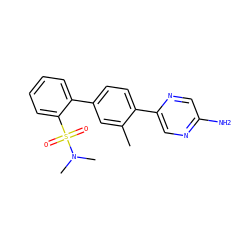 Cc1cc(-c2ccccc2S(=O)(=O)N(C)C)ccc1-c1cnc(N)cn1 ZINC000224805402