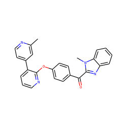 Cc1cc(-c2cccnc2Oc2ccc(C(=O)c3nc4ccccc4n3C)cc2)ccn1 ZINC000139078734