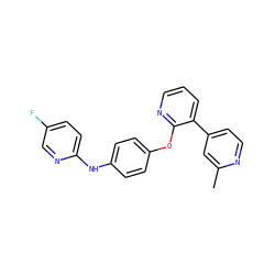 Cc1cc(-c2cccnc2Oc2ccc(Nc3ccc(F)cn3)cc2)ccn1 ZINC000148297851