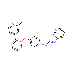 Cc1cc(-c2cccnc2Oc2ccc(Nc3nc4ccccc4s3)cc2)ccn1 ZINC000143847781