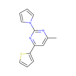 Cc1cc(-c2cccs2)nc(-n2cccc2)n1 ZINC000004088683