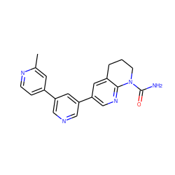 Cc1cc(-c2cncc(-c3cnc4c(c3)CCCN4C(N)=O)c2)ccn1 ZINC001772599025