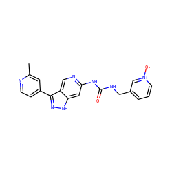 Cc1cc(-c2n[nH]c3cc(NC(=O)NCc4ccc[n+]([O-])c4)ncc23)ccn1 ZINC000261084245