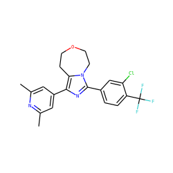 Cc1cc(-c2nc(-c3ccc(C(F)(F)F)c(Cl)c3)n3c2CCOCC3)cc(C)n1 ZINC001772571344