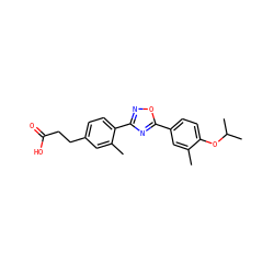 Cc1cc(-c2nc(-c3ccc(CCC(=O)O)cc3C)no2)ccc1OC(C)C ZINC000035996728