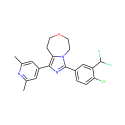 Cc1cc(-c2nc(-c3ccc(Cl)c(C(F)F)c3)n3c2CCOCC3)cc(C)n1 ZINC001772628178