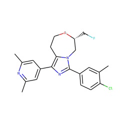Cc1cc(-c2nc(-c3ccc(Cl)c(C)c3)n3c2CCO[C@H](CF)C3)cc(C)n1 ZINC001772598916