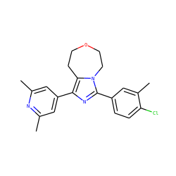 Cc1cc(-c2nc(-c3ccc(Cl)c(C)c3)n3c2CCOCC3)cc(C)n1 ZINC001772609904