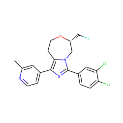 Cc1cc(-c2nc(-c3ccc(Cl)c(Cl)c3)n3c2CCO[C@H](CF)C3)ccn1 ZINC001772651756