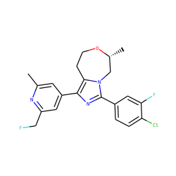 Cc1cc(-c2nc(-c3ccc(Cl)c(F)c3)n3c2CCO[C@H](C)C3)cc(CF)n1 ZINC001772639446