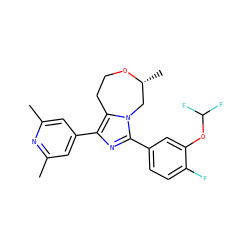 Cc1cc(-c2nc(-c3ccc(F)c(OC(F)F)c3)n3c2CCO[C@H](C)C3)cc(C)n1 ZINC001772638331