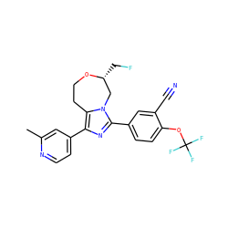 Cc1cc(-c2nc(-c3ccc(OC(F)(F)F)c(C#N)c3)n3c2CCO[C@H](CF)C3)ccn1 ZINC001772603887