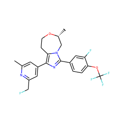 Cc1cc(-c2nc(-c3ccc(OC(F)(F)F)c(F)c3)n3c2CCO[C@H](C)C3)cc(CF)n1 ZINC001772650449