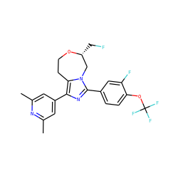 Cc1cc(-c2nc(-c3ccc(OC(F)(F)F)c(F)c3)n3c2CCO[C@H](CF)C3)cc(C)n1 ZINC001772602914