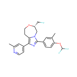 Cc1cc(-c2nc(-c3ccc(OC(F)F)c(C)c3)n3c2CCO[C@H](CF)C3)ccn1 ZINC000221022706