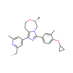 Cc1cc(-c2nc(-c3ccc(OC4CC4)c(C)c3)n3c2CCO[C@H](C)C3)cc(CF)n1 ZINC001772640806