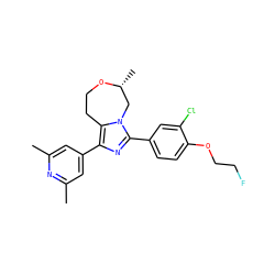 Cc1cc(-c2nc(-c3ccc(OCCF)c(Cl)c3)n3c2CCO[C@H](C)C3)cc(C)n1 ZINC001772633828