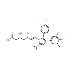 Cc1cc(-c2nc(C(C)C)n(/C=C/[C@@H](O)C[C@@H](O)CC(=O)O)c2-c2ccc(F)cc2)cc(C)c1Cl ZINC000013833964