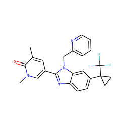 Cc1cc(-c2nc3ccc(C4(C(F)(F)F)CC4)cc3n2Cc2ccccn2)cn(C)c1=O ZINC001772651935