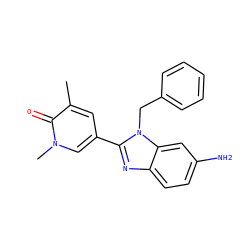 Cc1cc(-c2nc3ccc(N)cc3n2Cc2ccccc2)cn(C)c1=O ZINC001772613057