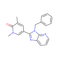 Cc1cc(-c2nc3cccnc3n2Cc2ccccc2)cn(C)c1=O ZINC001772637649