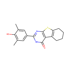 Cc1cc(-c2nc3sc4c(c3c(=O)[nH]2)CCCC4)cc(C)c1O ZINC000436730757