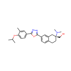 Cc1cc(-c2nnc(-c3ccc4c(c3)C[C@](CO)(N(C)C)CC4)o2)ccc1OC(C)C ZINC001772607047