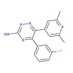 Cc1cc(-c2nnc(N)nc2-c2cccc(F)c2)cc(C)n1 ZINC000084602042