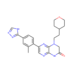Cc1cc(-c2nnc[nH]2)ccc1-c1cnc2c(n1)N(CCC1CCOCC1)CC(=O)N2 ZINC000113193541