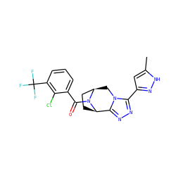 Cc1cc(-c2nnc3n2C[C@@H]2CC[C@H]3N2C(=O)c2cccc(C(F)(F)F)c2Cl)n[nH]1 ZINC000226089842