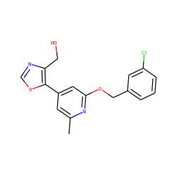 Cc1cc(-c2ocnc2CO)cc(OCc2cccc(Cl)c2)n1 ZINC000036352022