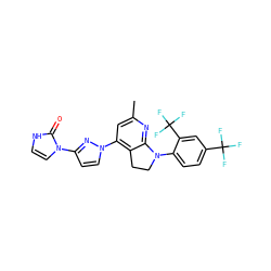Cc1cc(-n2ccc(-n3cc[nH]c3=O)n2)c2c(n1)N(c1ccc(C(F)(F)F)cc1C(F)(F)F)CC2 ZINC000040873791