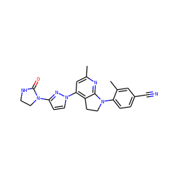 Cc1cc(-n2ccc(N3CCNC3=O)n2)c2c(n1)N(c1ccc(C#N)cc1C)CC2 ZINC000006716353