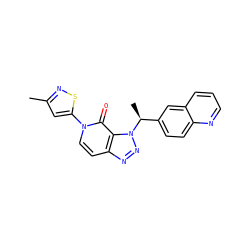 Cc1cc(-n2ccc3nnn([C@@H](C)c4ccc5ncccc5c4)c3c2=O)sn1 ZINC000068152011
