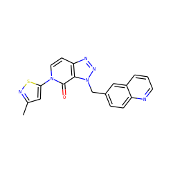 Cc1cc(-n2ccc3nnn(Cc4ccc5ncccc5c4)c3c2=O)sn1 ZINC000084653255