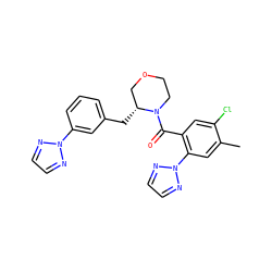 Cc1cc(-n2nccn2)c(C(=O)N2CCOC[C@H]2Cc2cccc(-n3nccn3)c2)cc1Cl ZINC000205631025