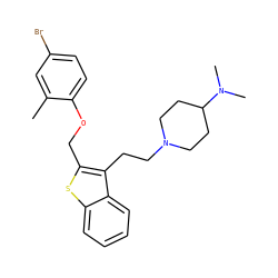 Cc1cc(Br)ccc1OCc1sc2ccccc2c1CCN1CCC(N(C)C)CC1 ZINC000027547044
