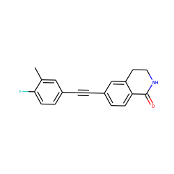 Cc1cc(C#Cc2ccc3c(c2)CCNC3=O)ccc1F ZINC000066073911